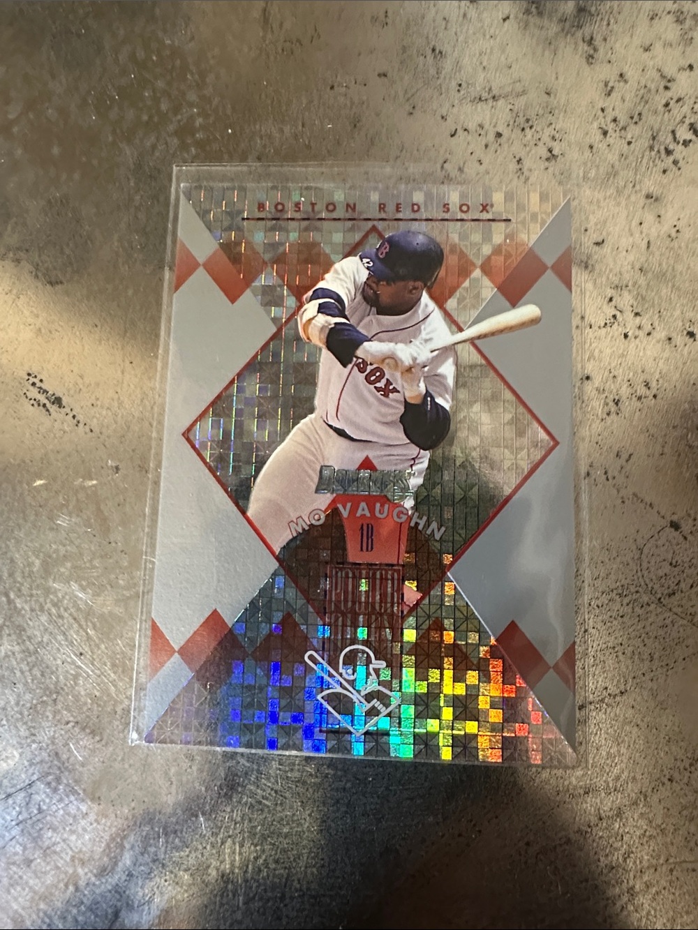 Boston Red Sox Holographic Trading Card - Red, White donruss power alley Mo Vaug